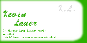 kevin lauer business card